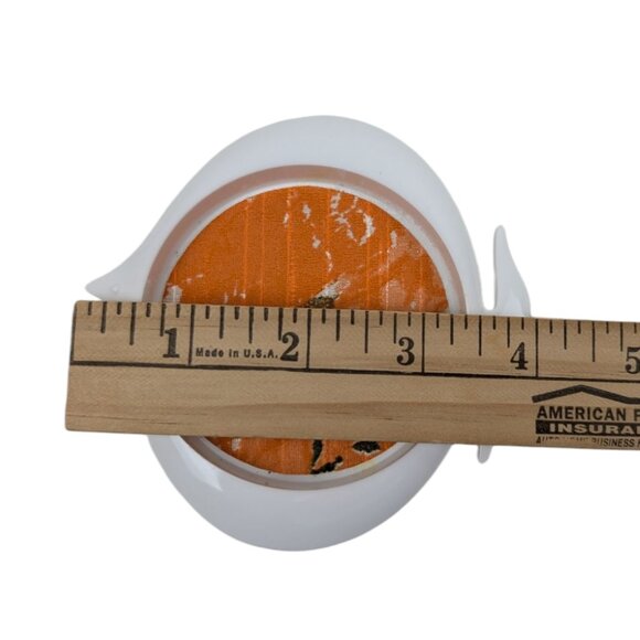 Vintage Fish Shaped‎ MCM Plastic Coasters Set Of 6 MOD Coated Fabric Centers - Picture 7 of 8